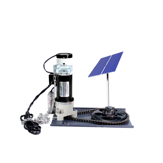 Rolling door opener with solar panel